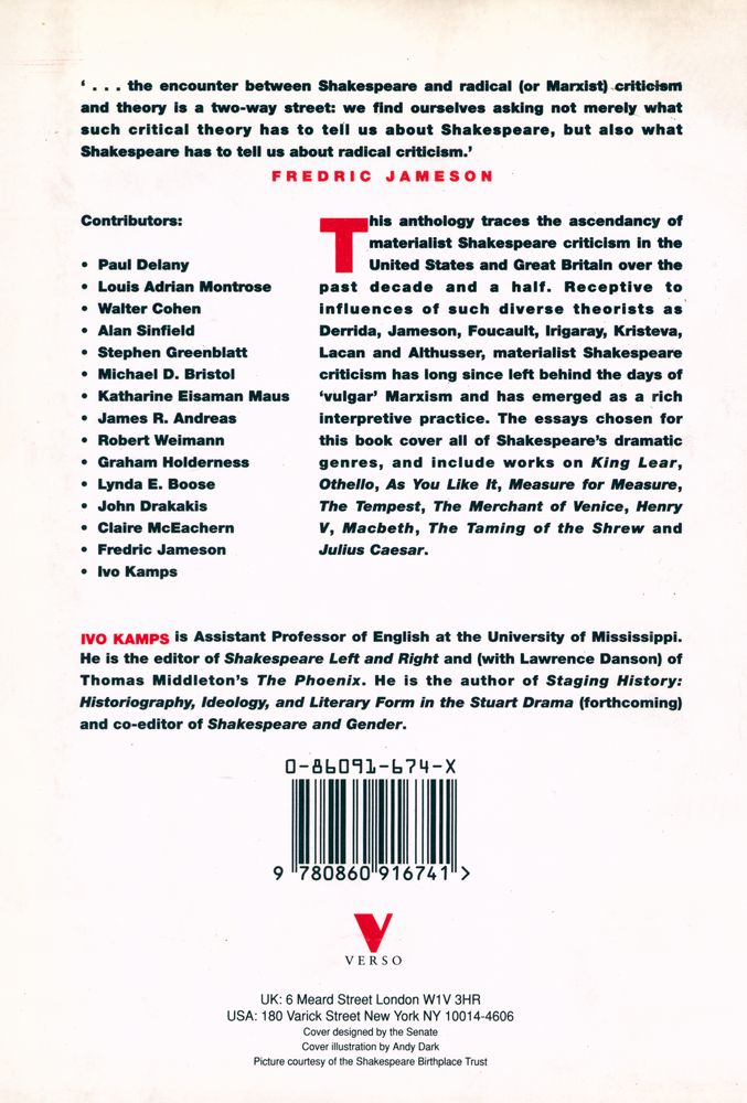 『Materialist Shakespeare : A History』 4