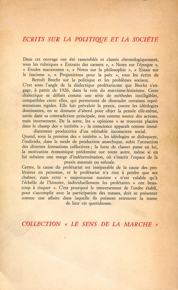 『ÉCRITS SUR LA POLITIQUE ET LA SOCIÉTÉ』