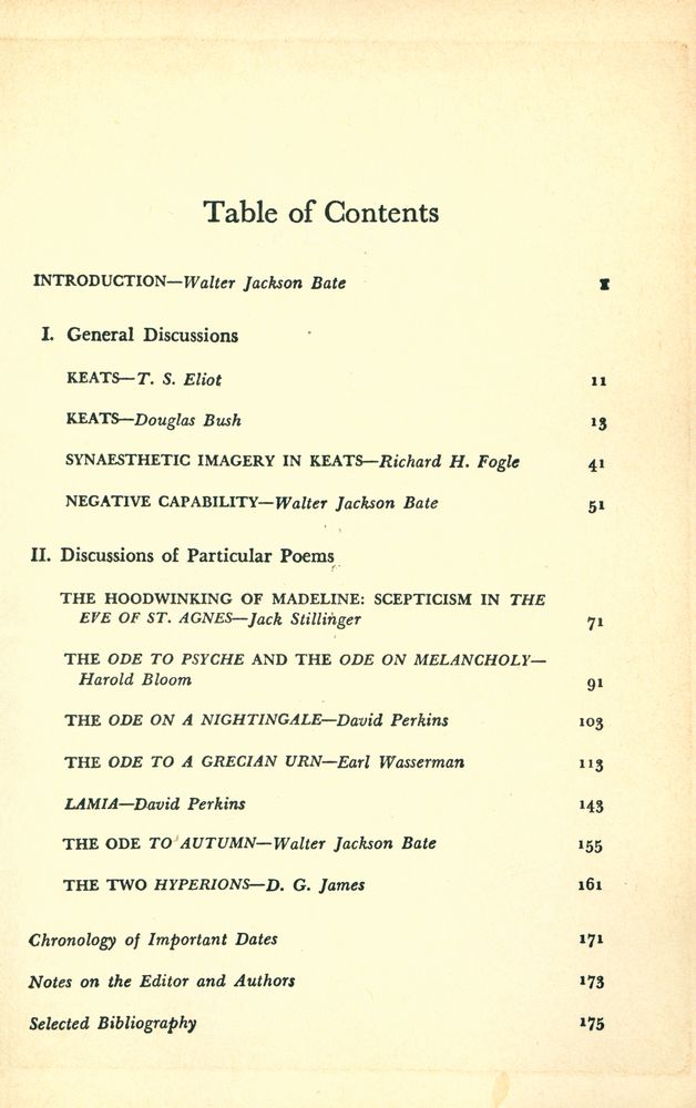 『KEATS : A COLLECTION OF CRITICAL ESSAYS』 2