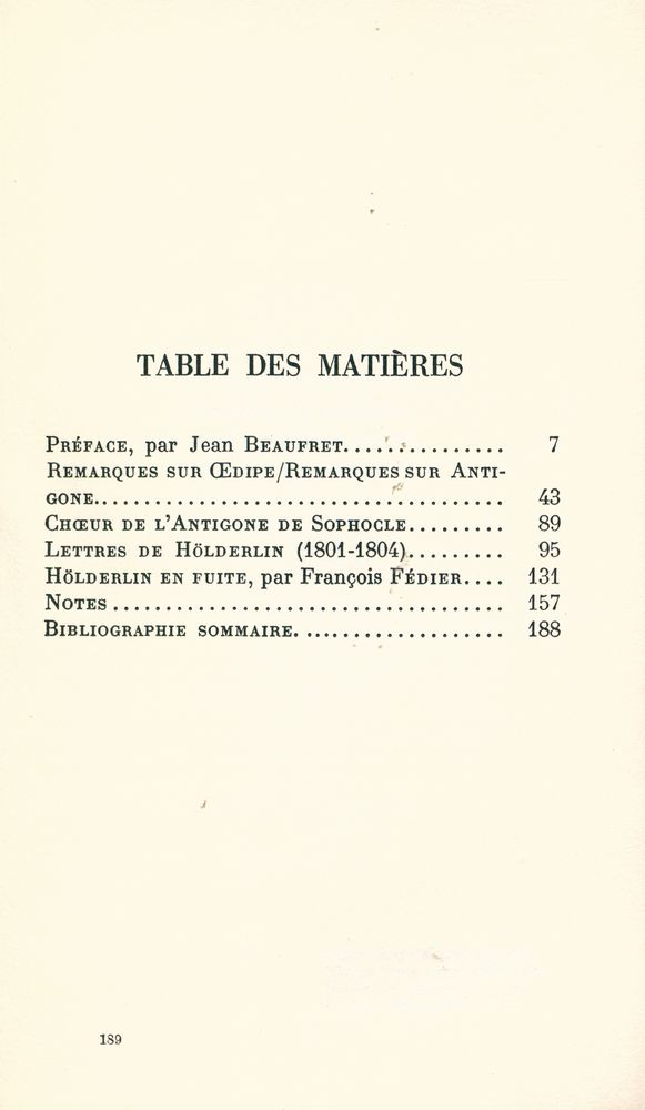 『Remarques sur Oedipe, Remarques sur Antigone』 2