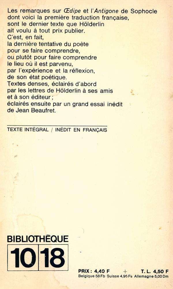 『Remarques sur Oedipe, Remarques sur Antigone』 3
