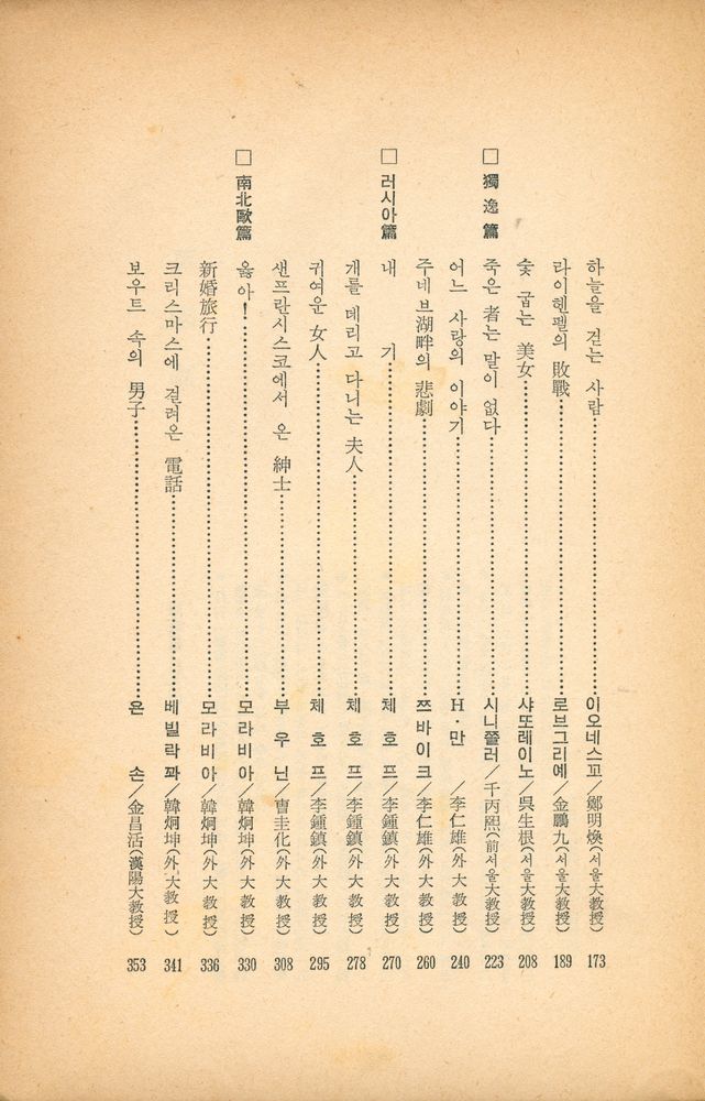 『月刊 讀書生活 創刊號別冊附錄 - 現代世界短篇文學選(월간 독서생활 창간호별책부록 - 현대세계단편문학선)』 3