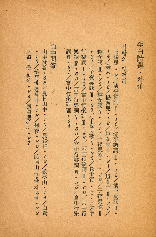 『三中堂文庫 158 - 李白詩選(삼중당문고 158 - 이백시선)』 2