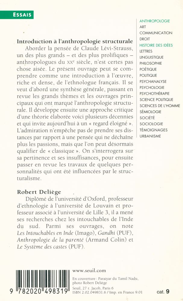 『Introduction à l'anthropologie structurale : Lévi - Strauss aujourd'hui』 6