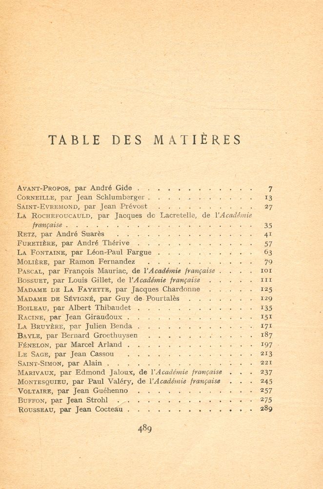 『TABLEAU DE LA LITTÉRATURE FRANÇAISE XVIIe - XVIIIe SIÈCLES : de Corneille à Chénier』 2