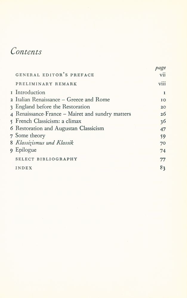 『Classicism : The Critical Idiom』 2