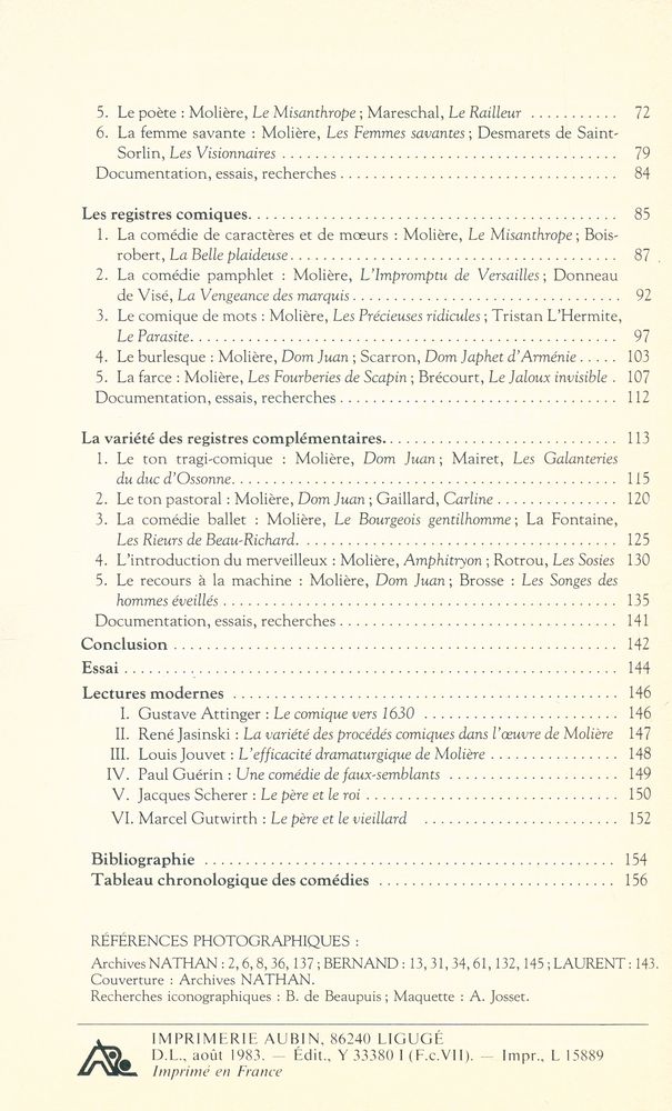 『MOLIÈRE et la comédie en France au XVIIe siècle』 3