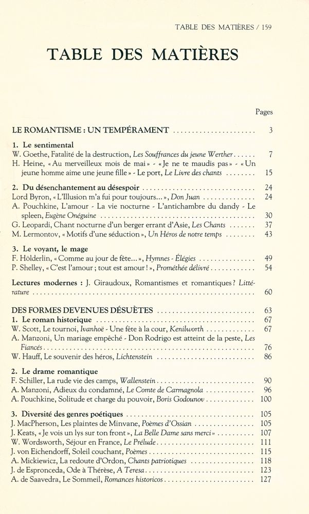 『LITTÉRATURES ÉTRANGÈRES de l'époque romantique』 2
