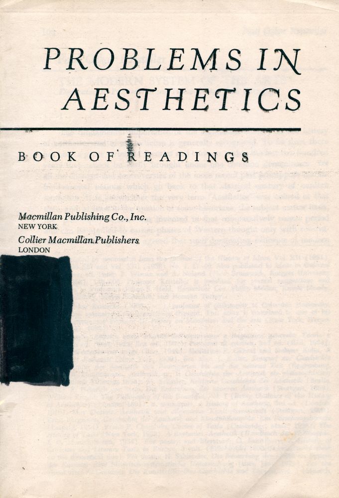 『PROBLEMS IN AESTHETICS : BOOK OF READINGS』 1