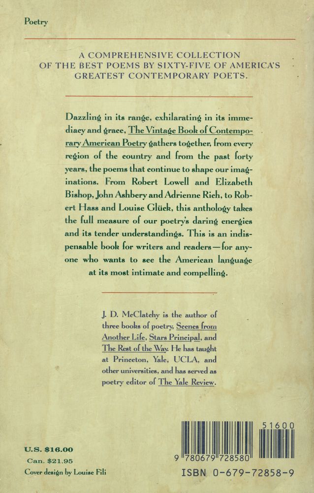 『The Vintage book of contemporary American poetry』
