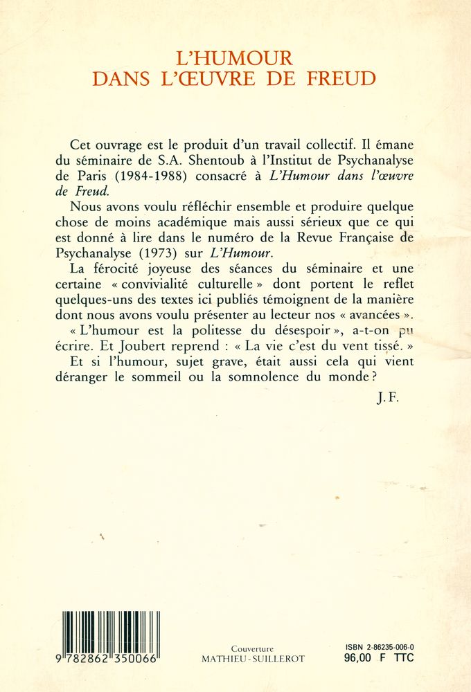 『L'HUMOUR DANS L'ŒUVRE DE FREUD』 3