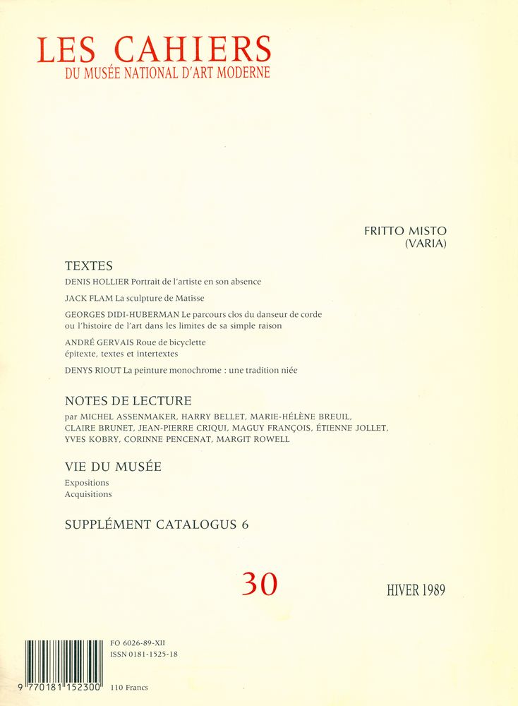 『LES CAHIERS DU MUSÉE NATIONAL D'ART MODERNE』 3