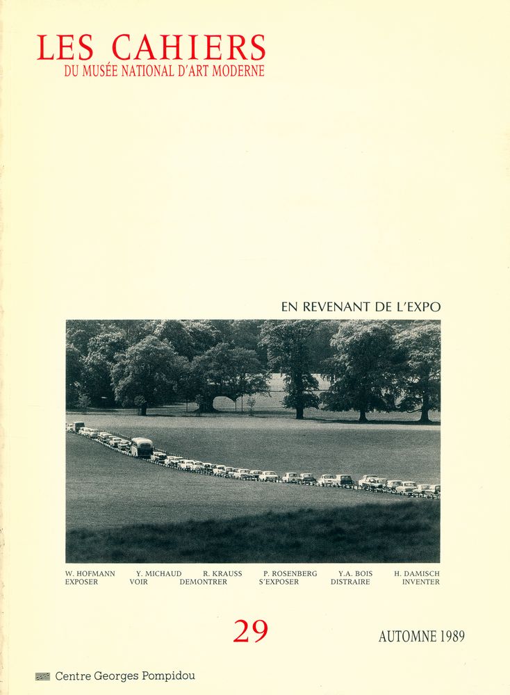 『LES CAHIERS DU MUSÉE NATIONAL D'ART MODERNE』 29 AUTOMNE 1989 1