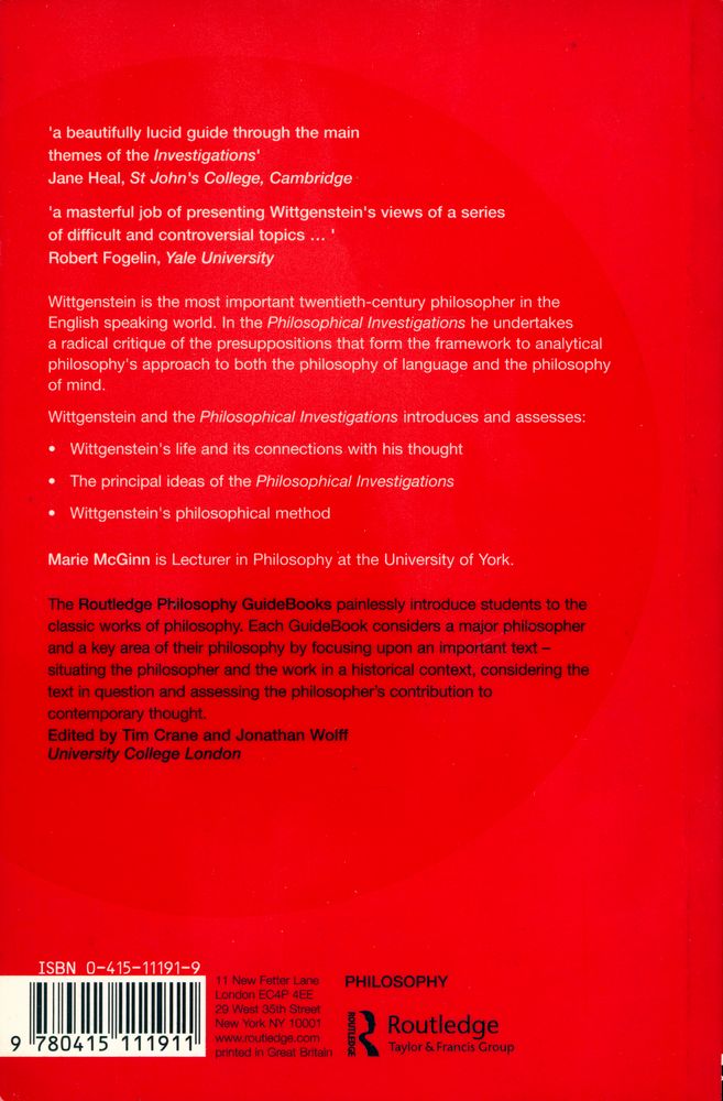 『Routledge philosophy guidebook to Wittgenstein and the Philosophical investigations』 3