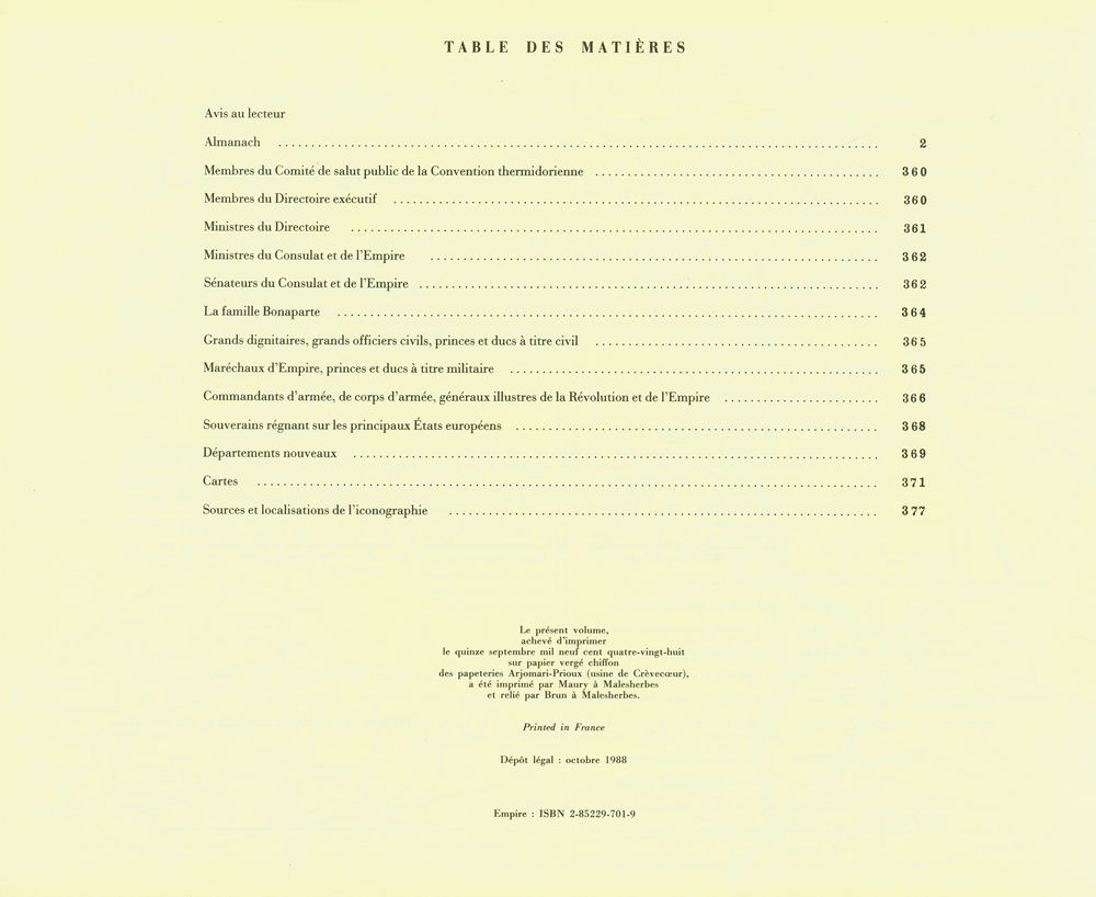 『ALMANACH DU PREMIER EMPIRE : Du Neuf Thermidor à Waterloo』 3