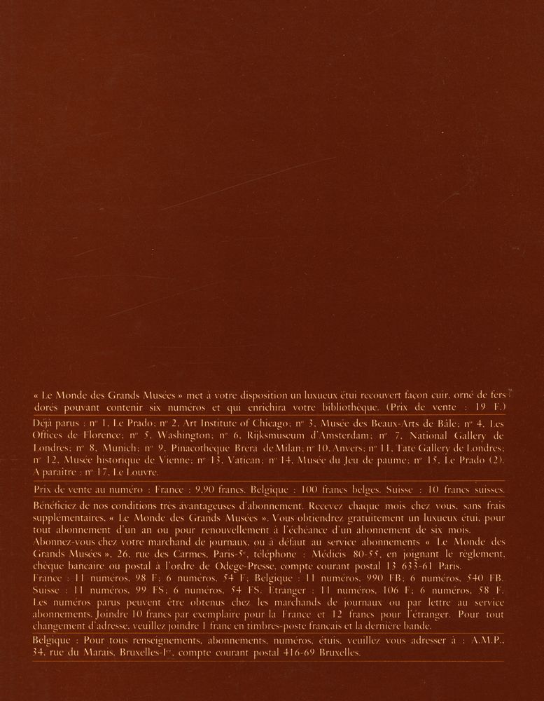 『LE MONDE DES GRANDS MUSEES』 No.16 - FEVRIER 1970 3