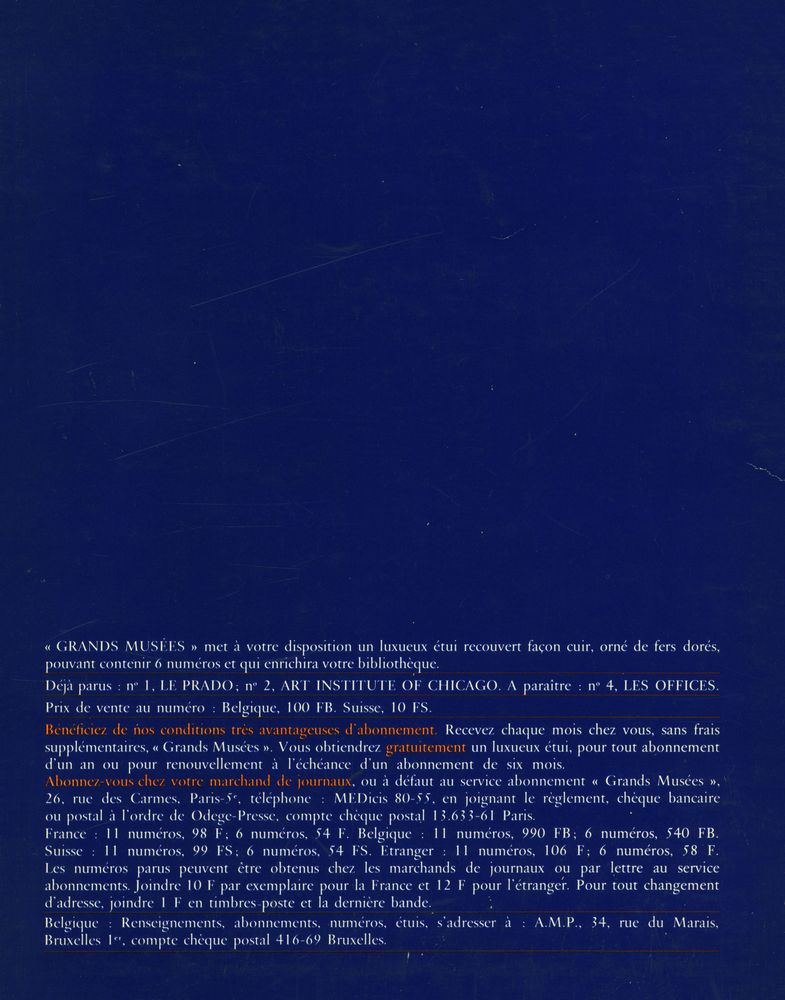 『LE MONDE DES GRANDS MUSEES』 No. 3 - DECEMBRE 1968 3