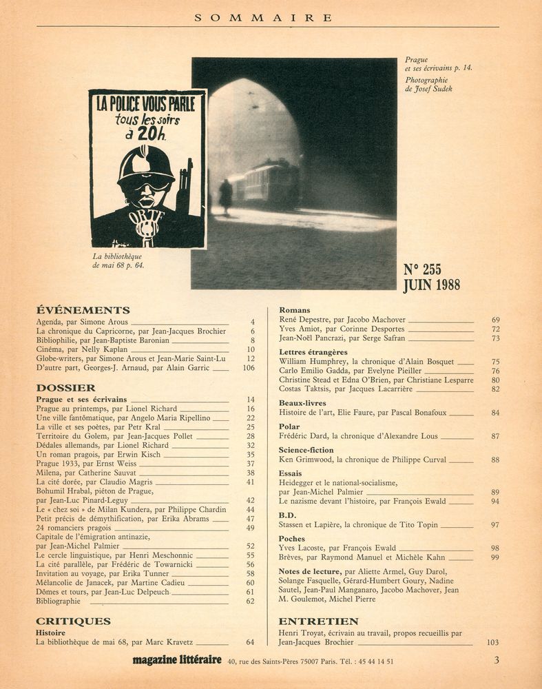 『magazine littéraire』 N° 255 - JUNE 1988 2