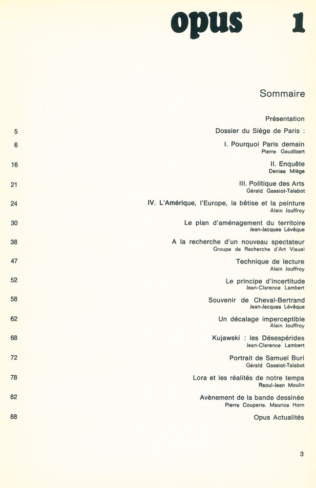 『OPUS INTERNATIONAL』 N° 1 - Avril 1967 2