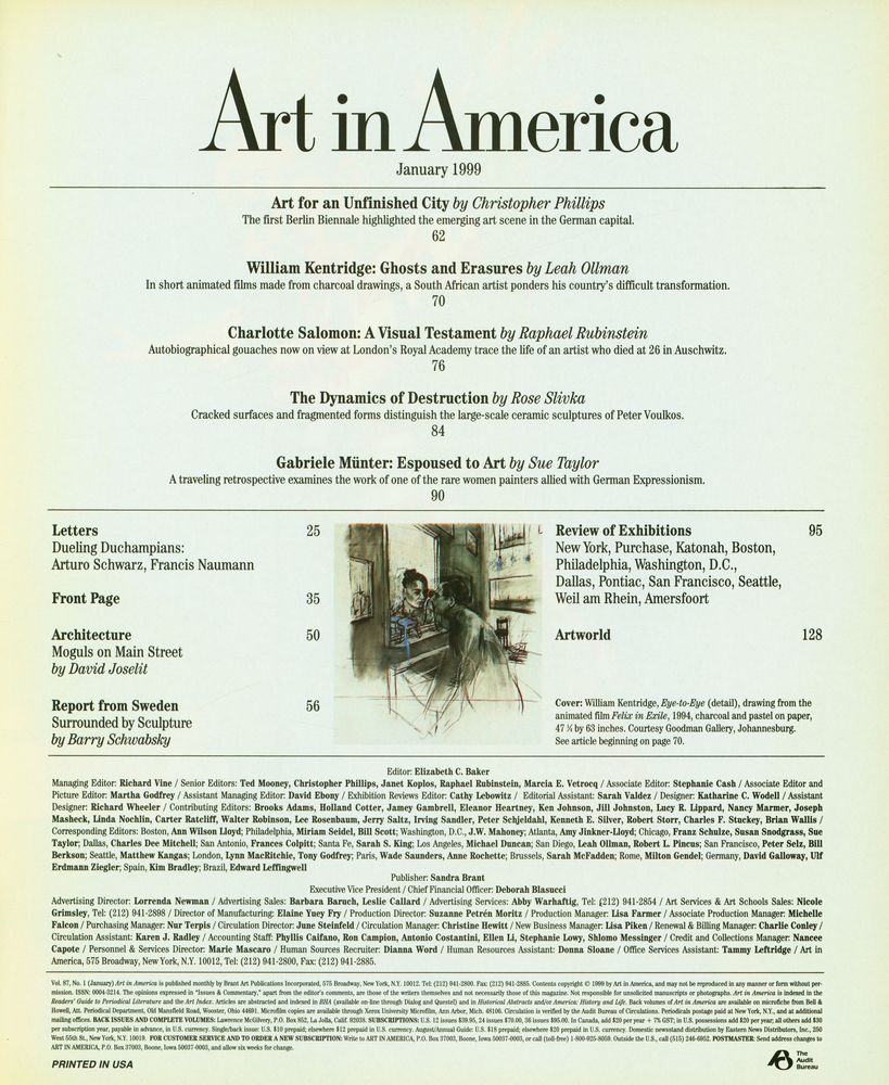 『Art in America』 JANUARY 1999, No.1 2