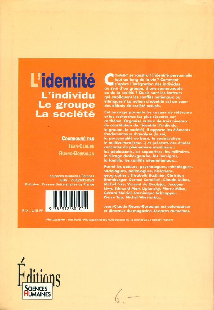 『L'identité : L'individu, Le groupe, La société』 6