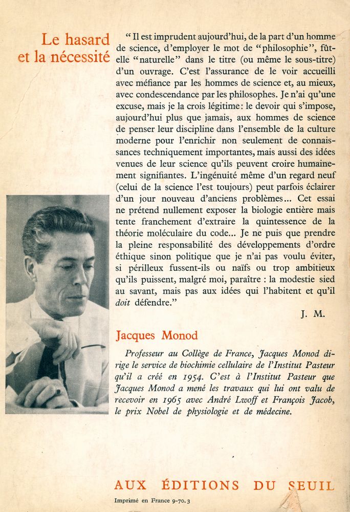 『Le hasard et la nécessité : essai sur la philosophie naturelle de la biologie moderne』 5