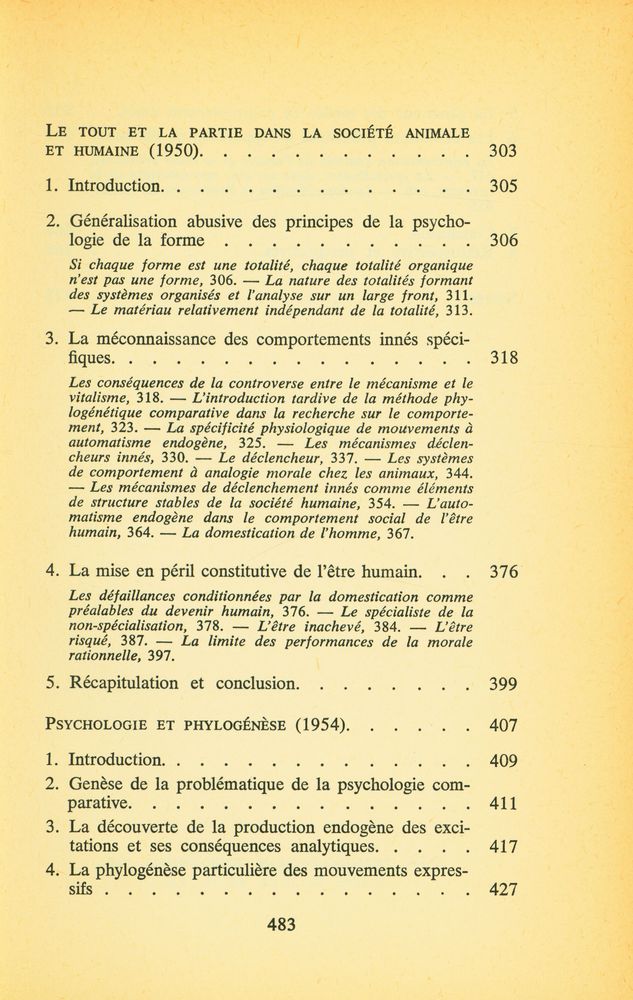 『ESSAIS SUR LE COMPORTEMENT ANIMAL ET HUMAIN』 4