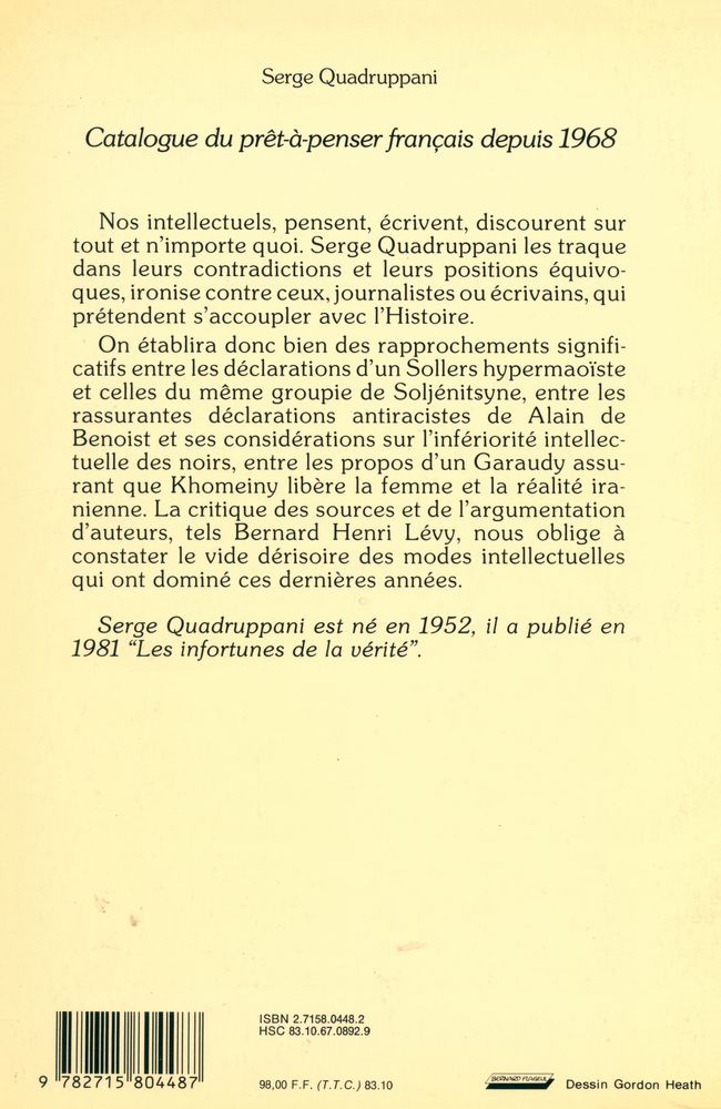 『Catalogue du prêt à penser français depuis 1968』 3