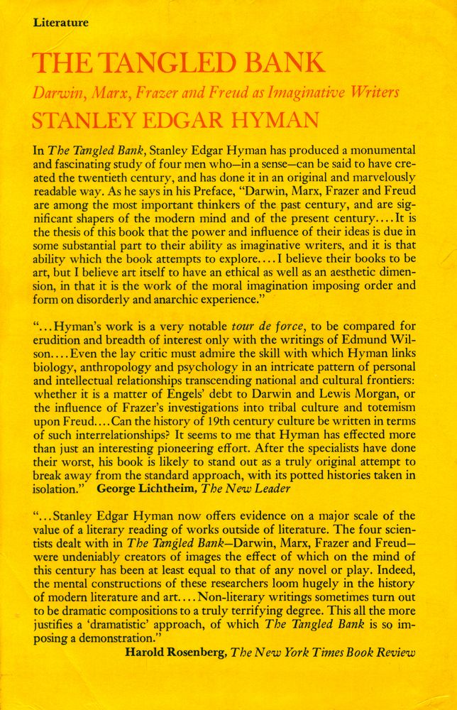 『THE TANGLED BANK : DARWIN, MARX, FRAZER AND FREUD AS IMAGINATIVE WRITERS』 3