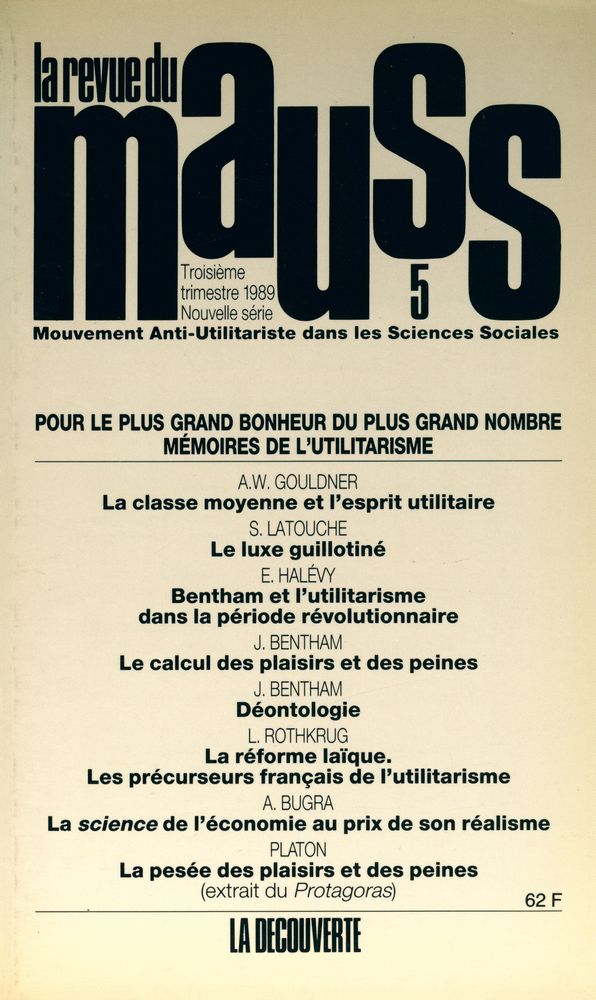 『la revue du mauss』 1989, 5  1