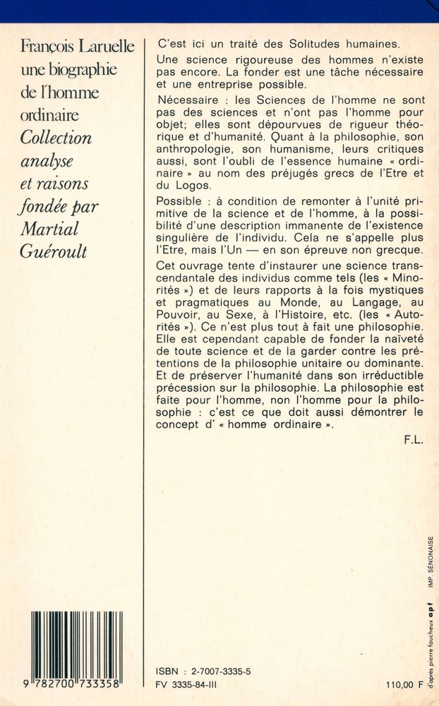 『une biographie de l'homme ordinaire : des Autorités et des Minorités』 4