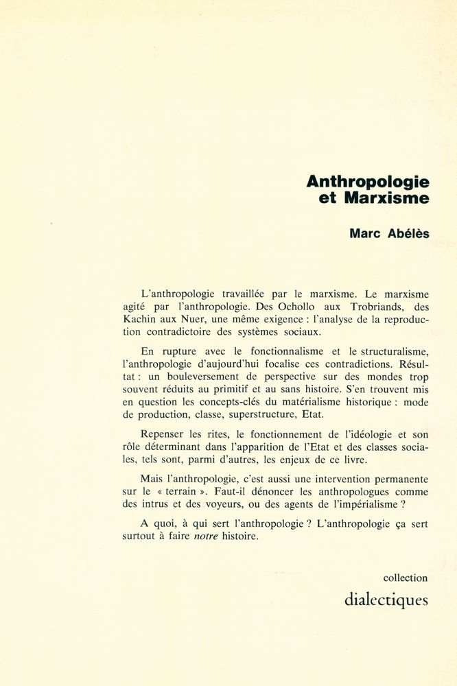 『anthropologie et marxisme』 3
