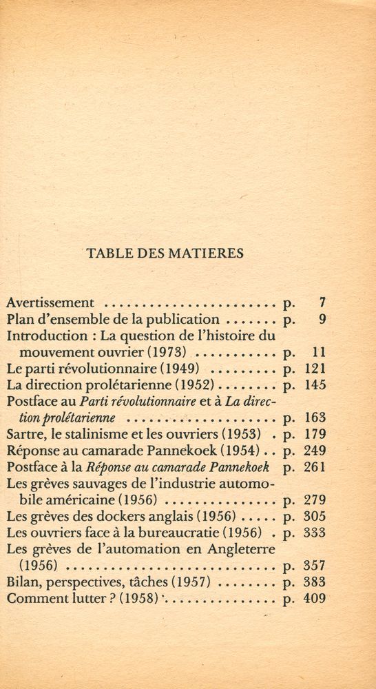 『L'EXPERIENCE DU MOUVMENT OUVRIER 1 : COMMENT LUTTER』 2