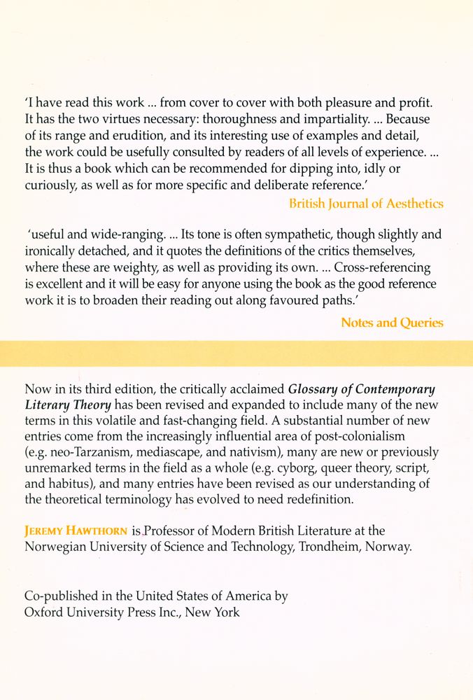 『A Glossary of Contemporary Literary Theory』 3
