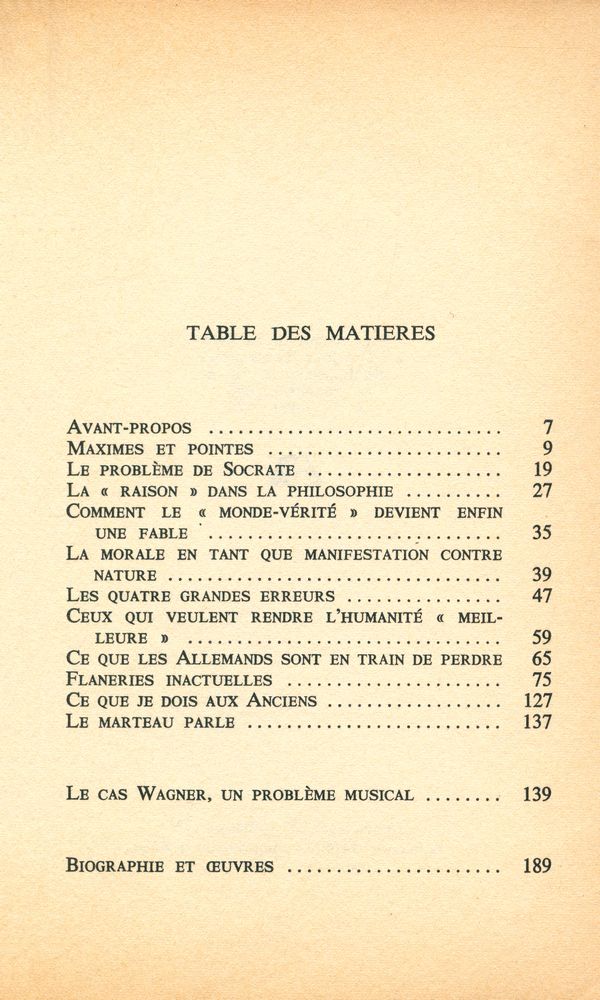 『LE CRÉPUSCULE DES IDOLES : suivi de LE CAS WAGNER』 2