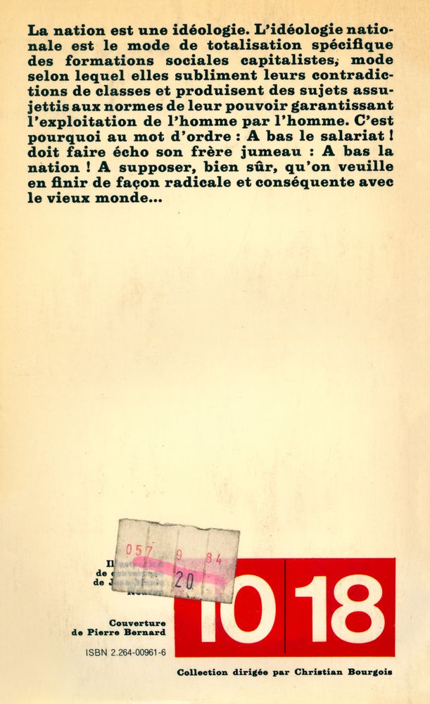 『CONTRIBUTIONS A LA CRITIQUE DE L'IDÉOLOGIE NATIONALE Tome Ⅰ』 3