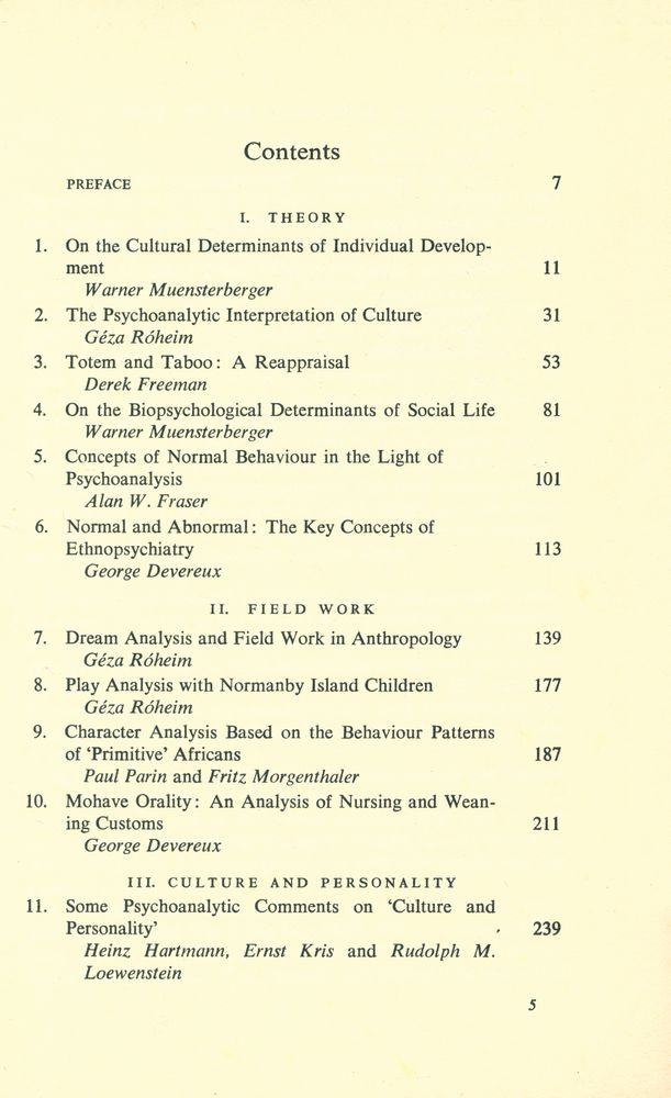『MAN AND HIS CULTURE : Psychoanalytic anthropology after 'Totem and taboo'』 2