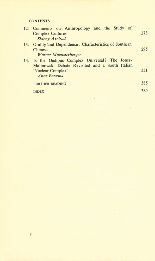 『MAN AND HIS CULTURE : Psychoanalytic anthropology after 'Totem and taboo'』 3