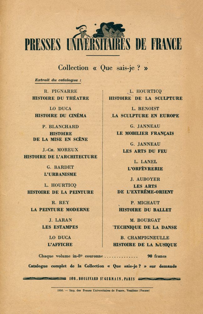『REVUE D'ESTHÉTIQUE』 TOME DEUX - FASCICULE 4, OCTOBRE - DÉCEMBRE 1949 3
