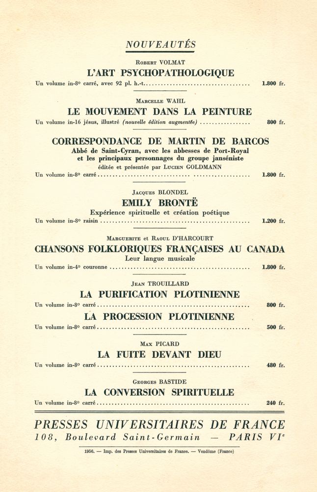 『REVUE D'ESTHÉTIQUE』 TOME HUIT - FASCICULE 4, OCTOBRE - DÉCEMBRE 1955 3