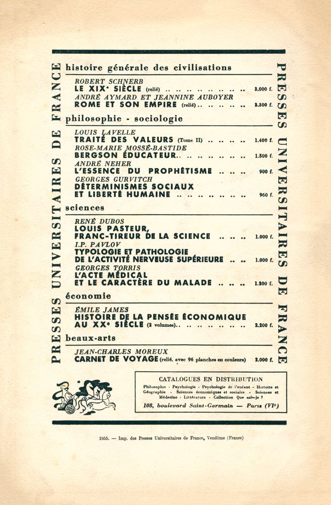 『REVUE D'ESTHÉTIQUE』 TOME HUIT - FASCICULE 1, JANVIER - MARS 1955 3