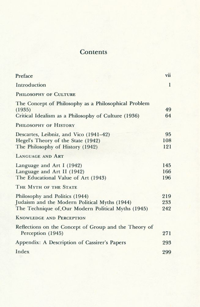 『Symbol, Myth, and Culture : Essays and Lectures of Ernst Cassirer 1935 - 1945』 2