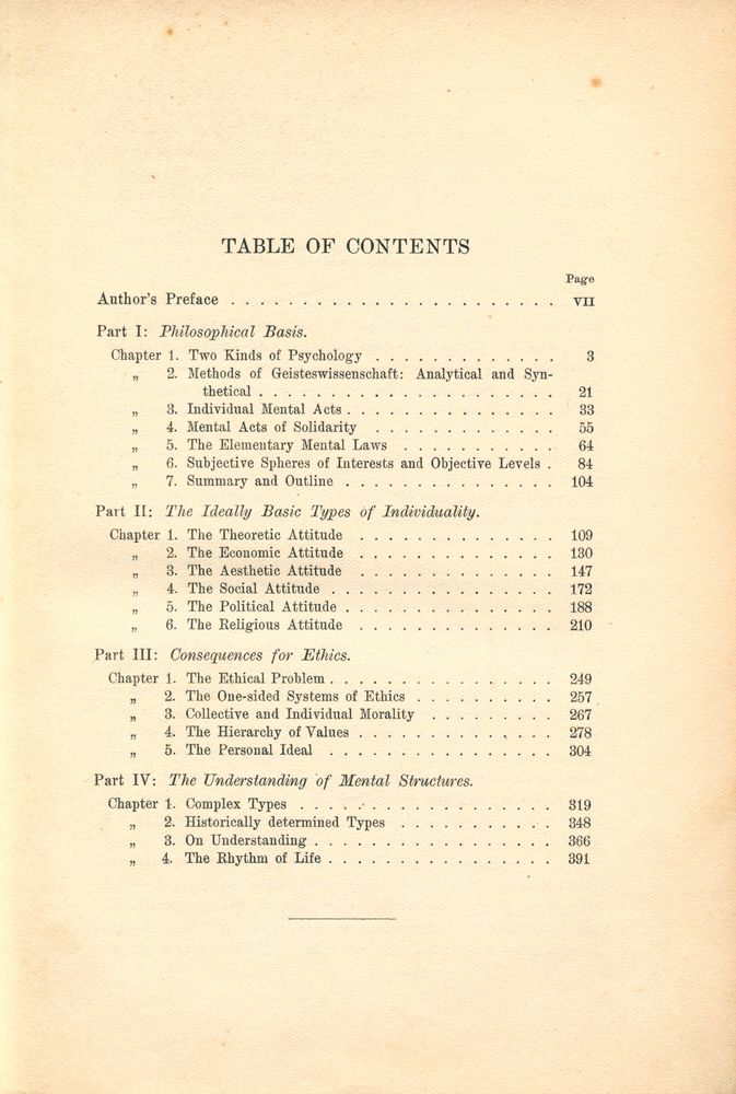 『TYPES OF MEN : THE PSYCHOLOGY AND ETHICS OF PERSONALITY』 2