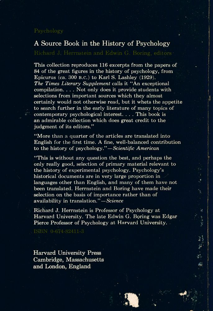 『A Source Book in the History of Psychology』