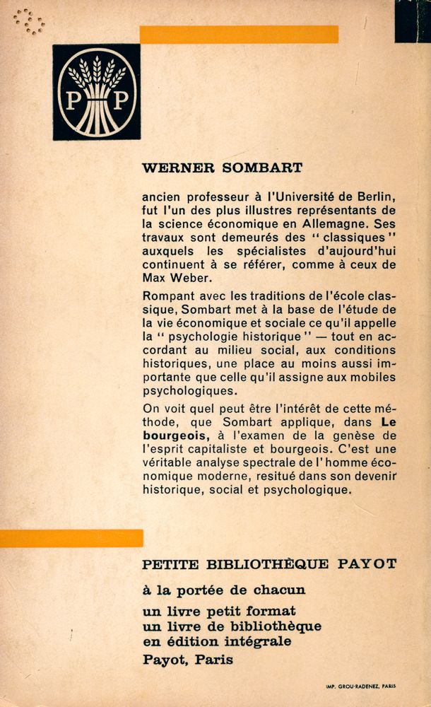 『LE BOURGEOIS: CONTRIBUTION A L'HISTOIRE MORALE ET INTELLECTUELLE DE L'HOMME ÉCONOMIQUE MODERNE』 4
