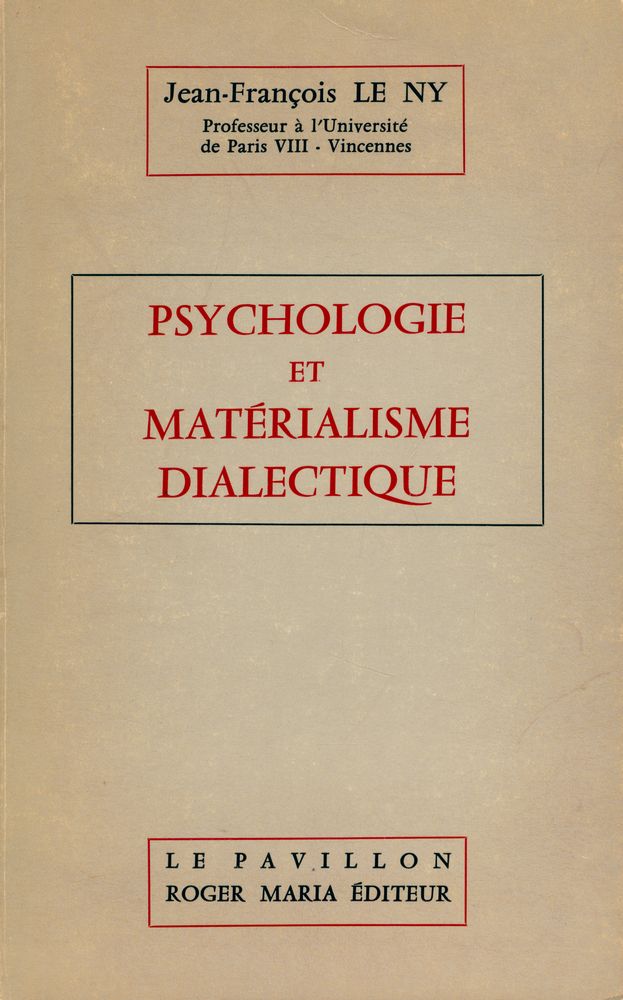 『PSYCHOLOGIE ET MATÉRIALISME DIALECTIQUE』 1