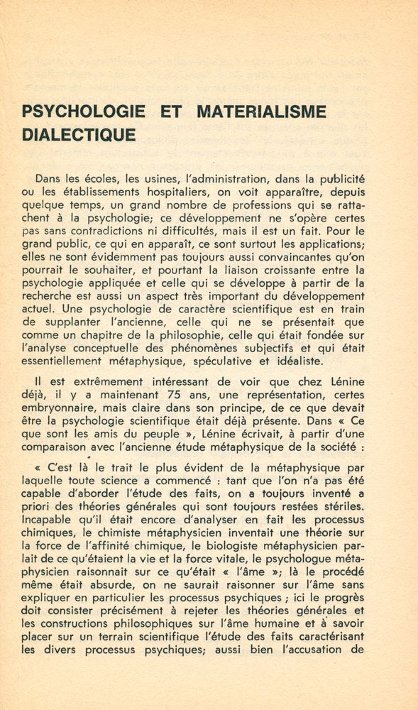『PSYCHOLOGIE ET MATÉRIALISME DIALECTIQUE』 2