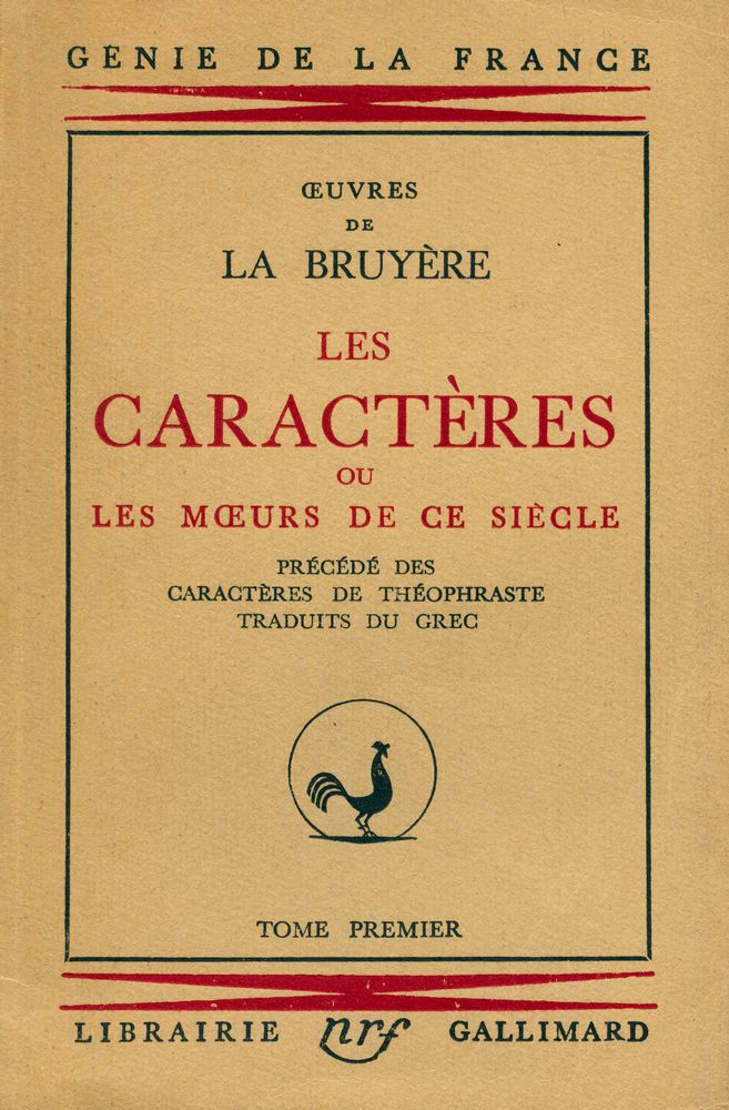 『LES CARACTÈRES OU LES MŒURS DE CE SIÈCLE』 1