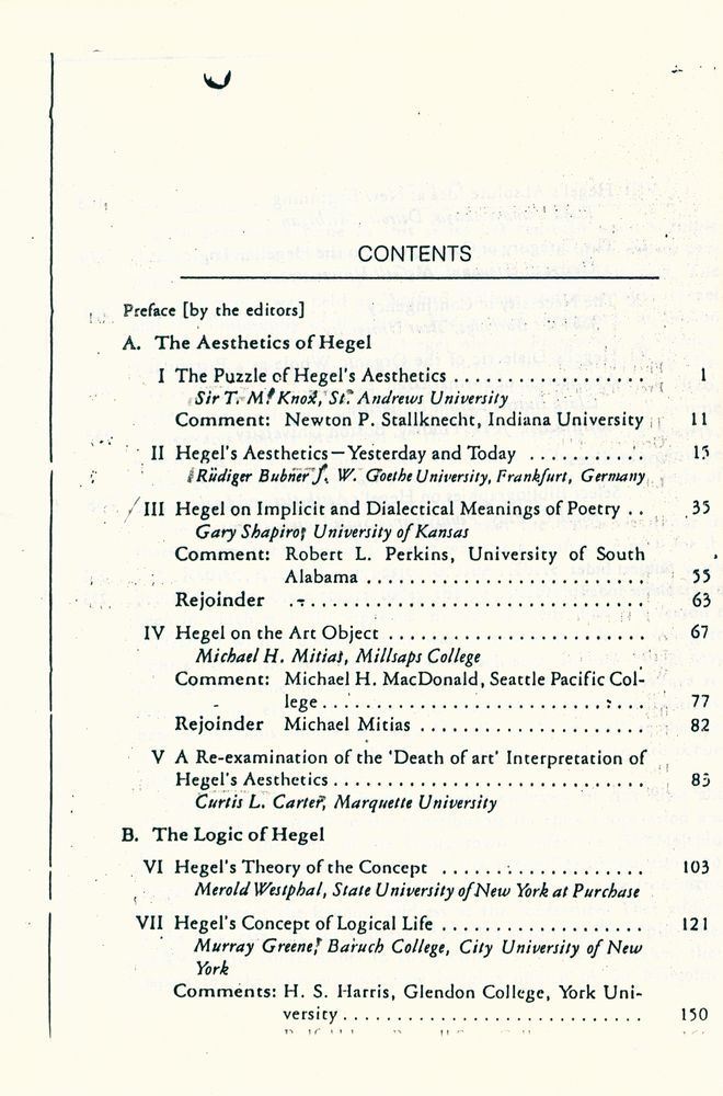 『Art and logic in Hegel's philosophy』 2