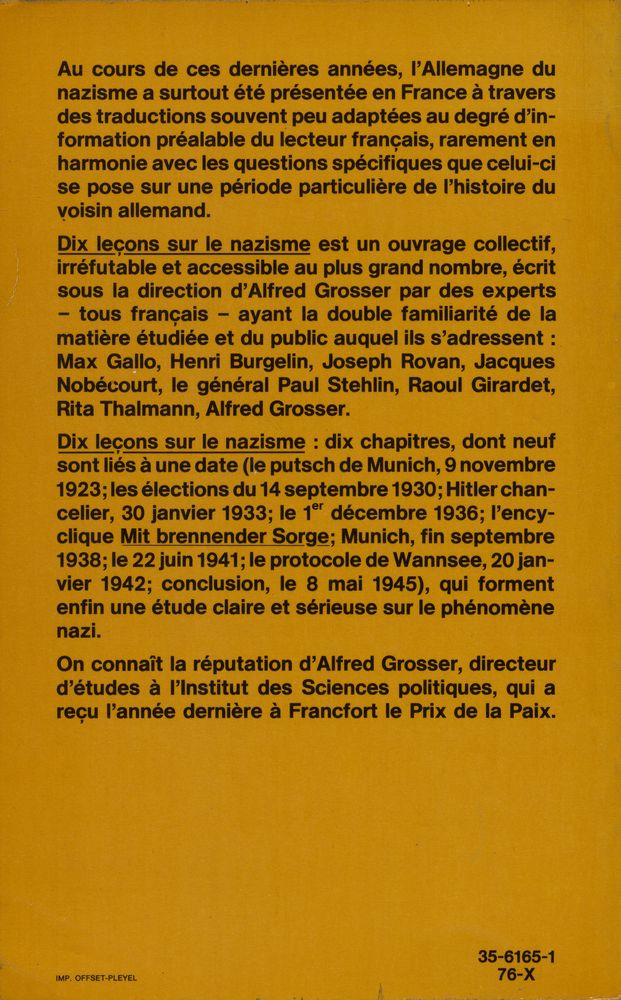 『Dix leçons sur le nazisme』 3